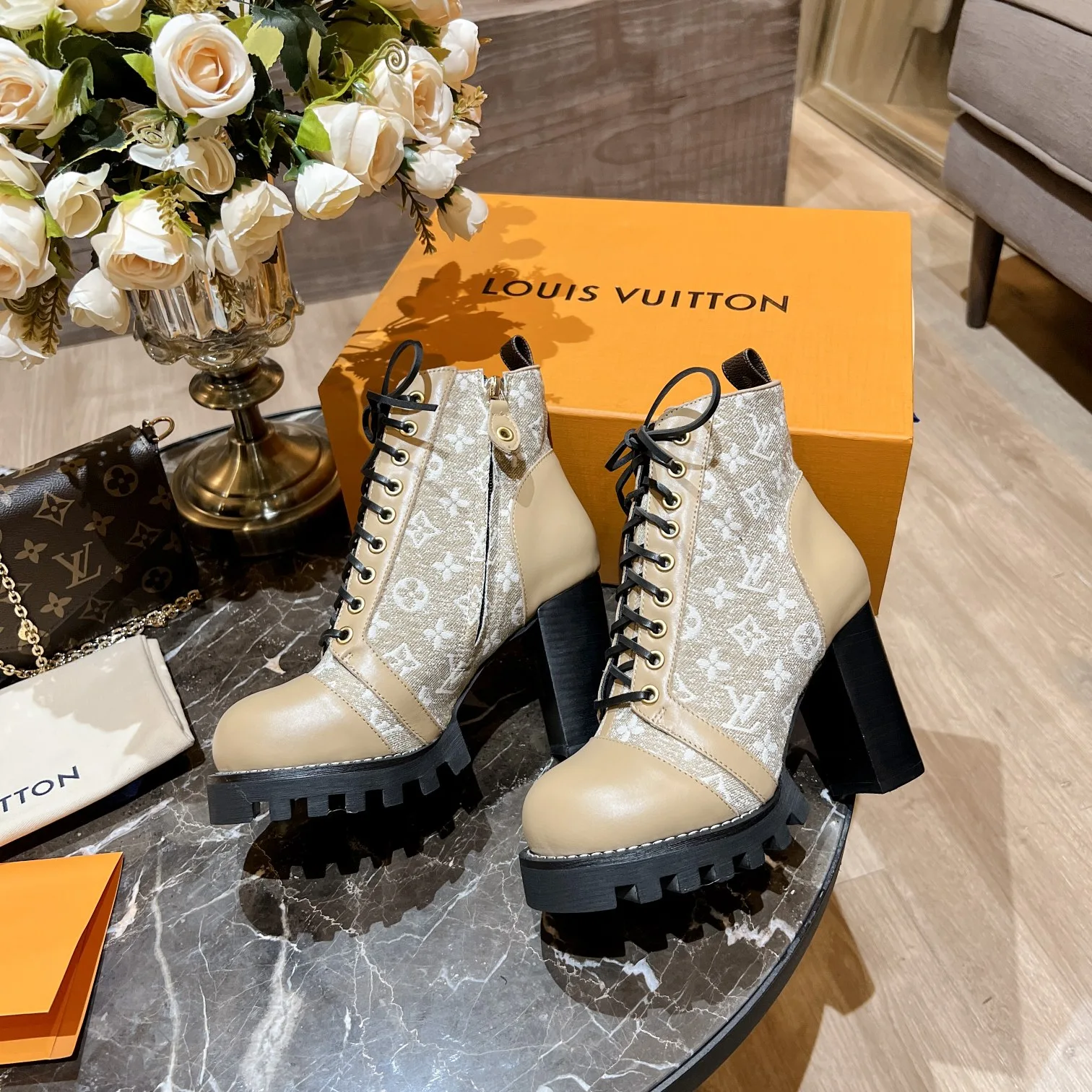 Louis Vuitton Women’s Star Trail Ankle Boots Beige - Image 7