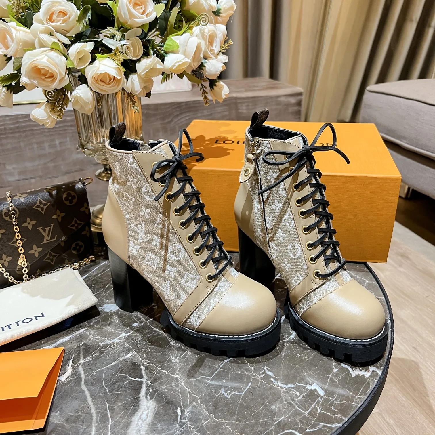 Louis Vuitton Women’s Star Trail Ankle Boots Beige - Image 6