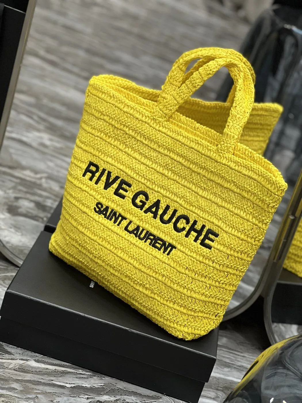 Alternative view of Saint Laurent Rive Gauche Supple Tote Bag Yellow