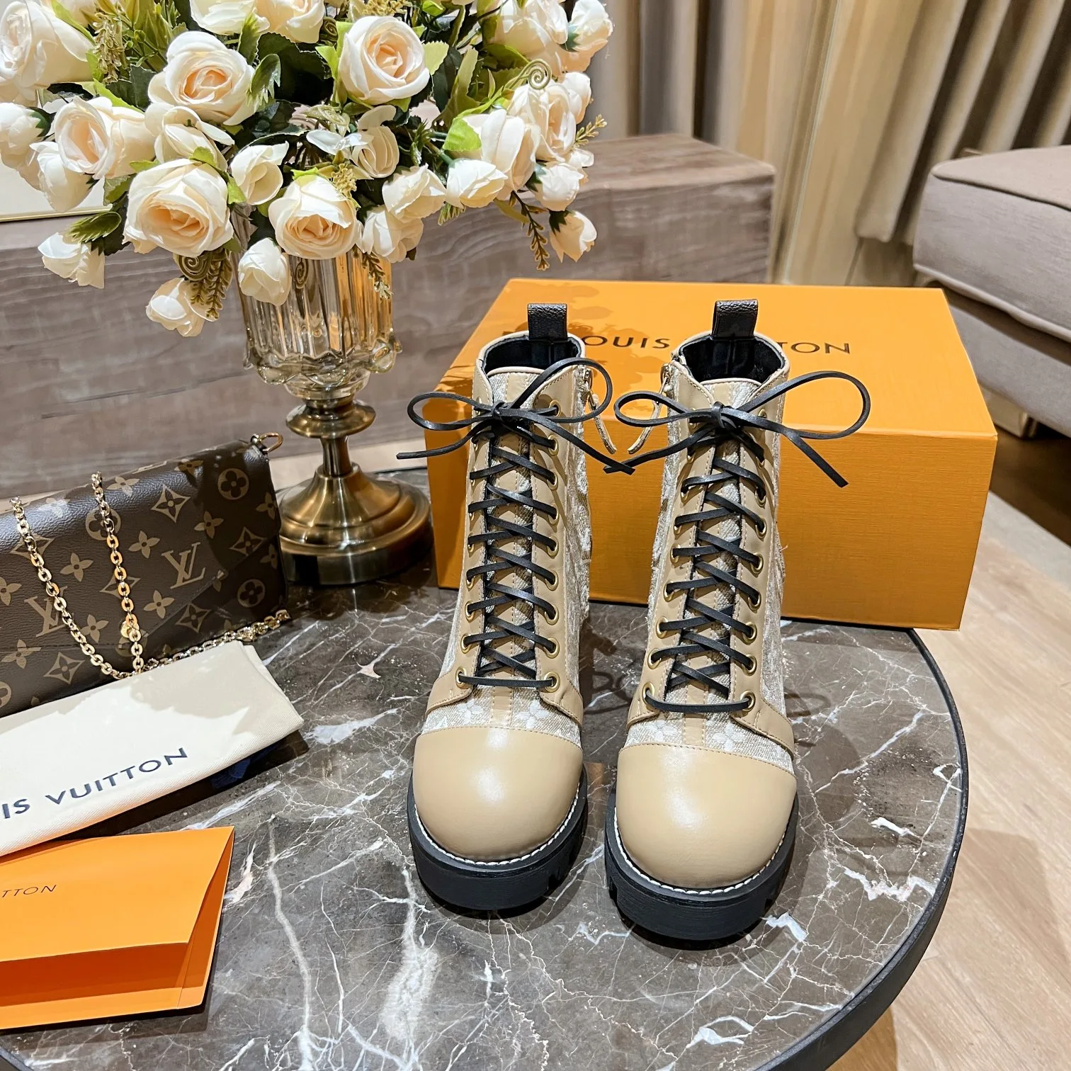 Louis Vuitton Women’s Star Trail Ankle Boots Beige - Image 2