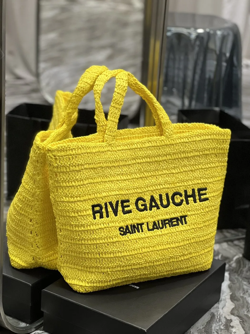 Saint Laurent Rive Gauche Supple Tote Bag Yellow - Image 5