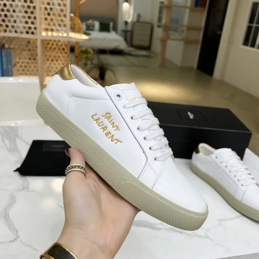Alternative view of Saint Laurent Court Classic Sl/06 Embroidered Sneakers Yellow YSL