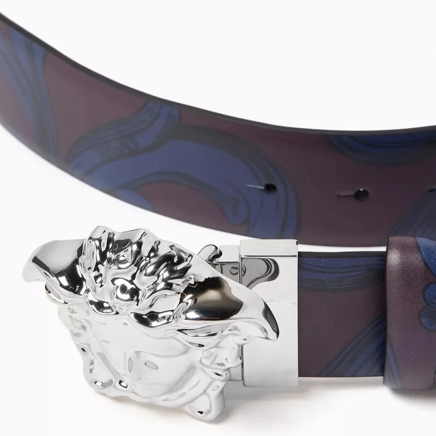 Versace La Medusa Barocco Reversible Belt Burgundy/Blue DCU6705-1A13469_DC7_100_5R60P - Image 4
