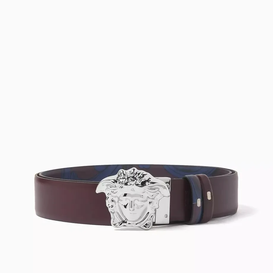 Versace La Medusa Barocco Reversible Belt Burgundy/Blue DCU6705-1A13469_DC7_100_5R60P - Image 5