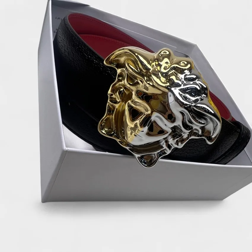 Versace Medusa Head Belt Black/Red - Image 4