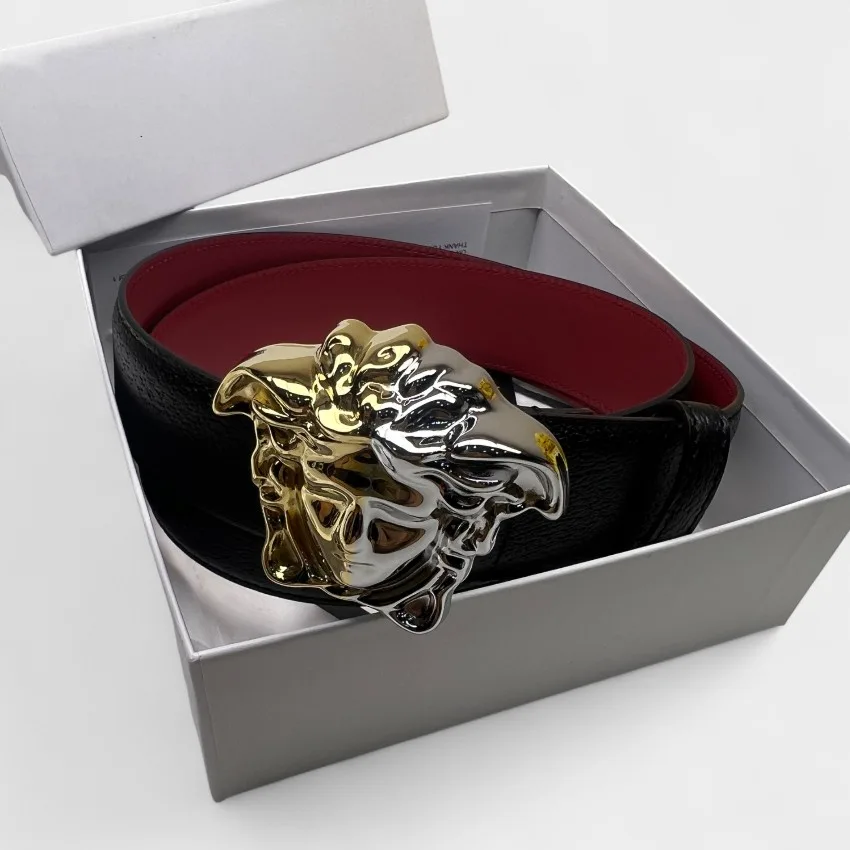 Versace Medusa Head Belt Black/Red - Image 3