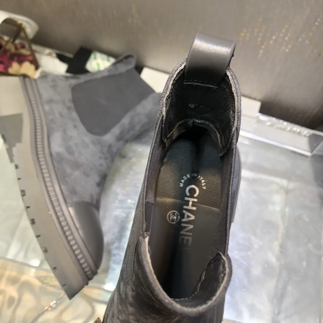 Chanel Ankle Boots Grey 0,/ - Image 5