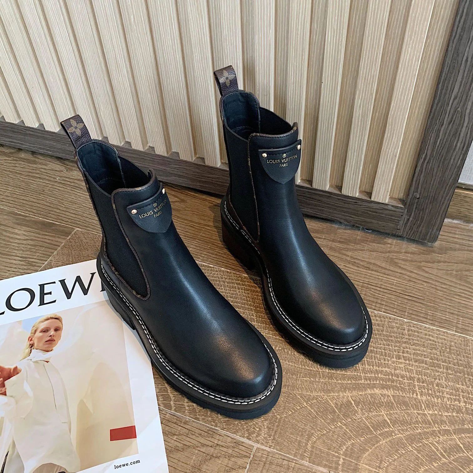 Louis Vuitton LV Beaubourg Ankle Boots Black LV 1A8947 - Image 3