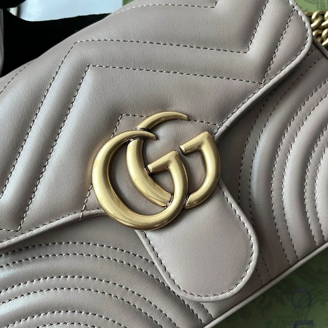 Gucci GG Marmont Mini Top Handle Bag Nude - Image 5