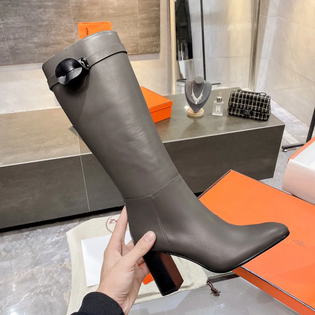 Alternative view of Hermes High Heel Boots Gray /