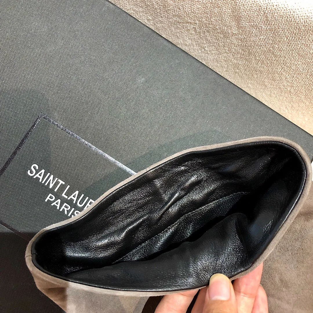 Saint Laurent High Boots Grey YSL - Image 7