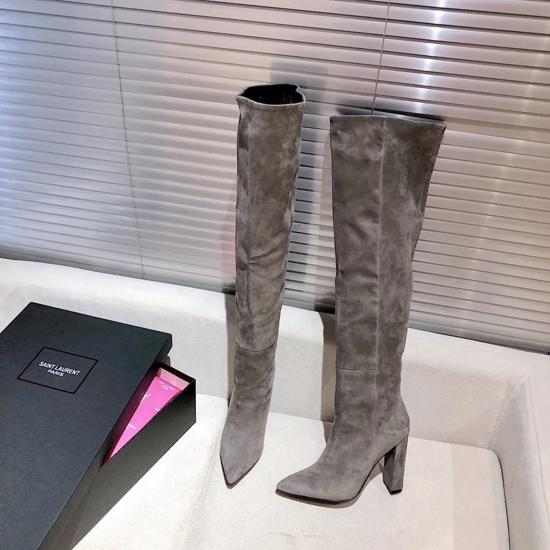 Alternative view of Saint Laurent High Boots Grey YSL