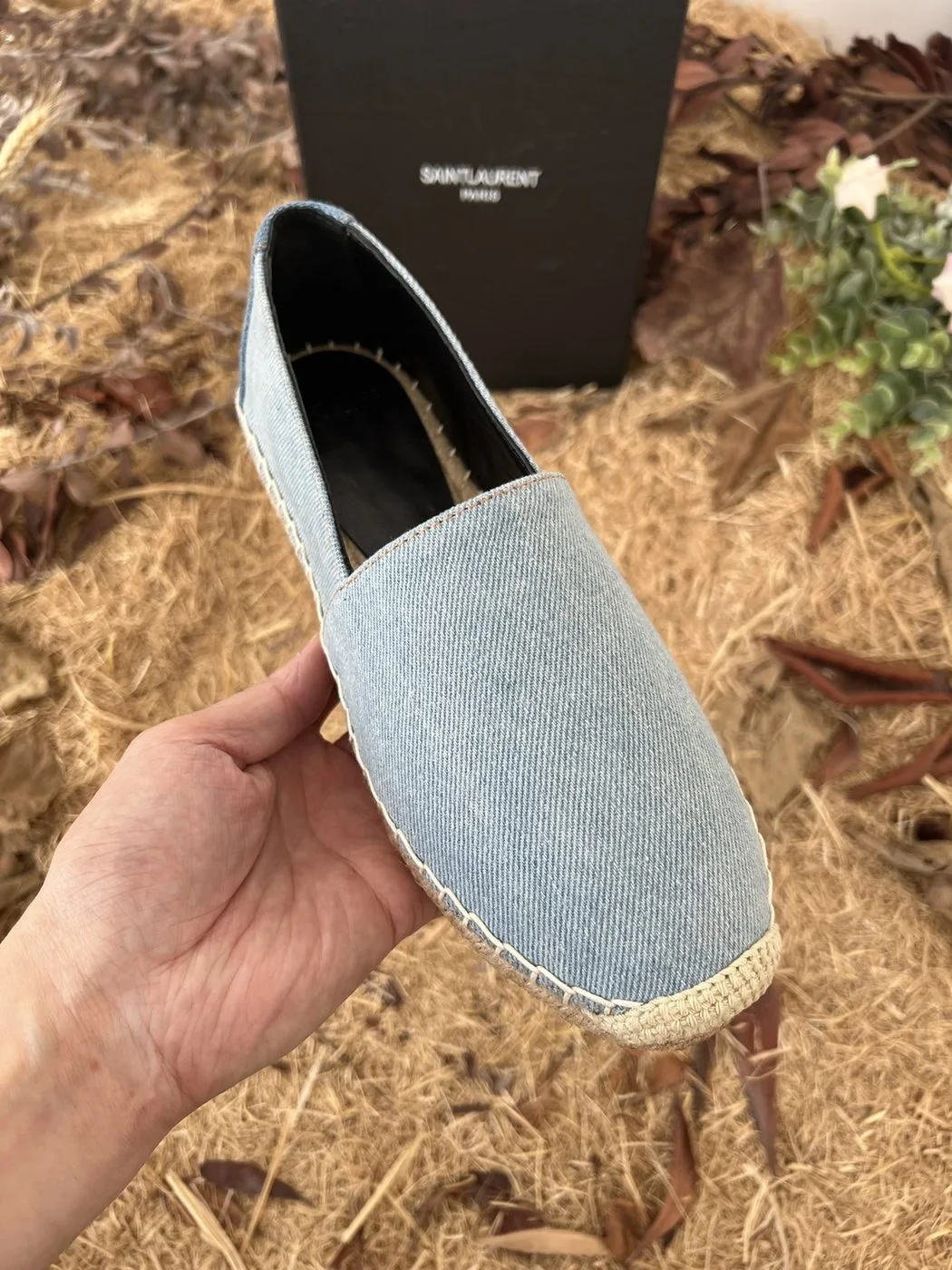 Alternative view of Saint Laurent Women’s Ysl Embroidered Espadrilles Blue