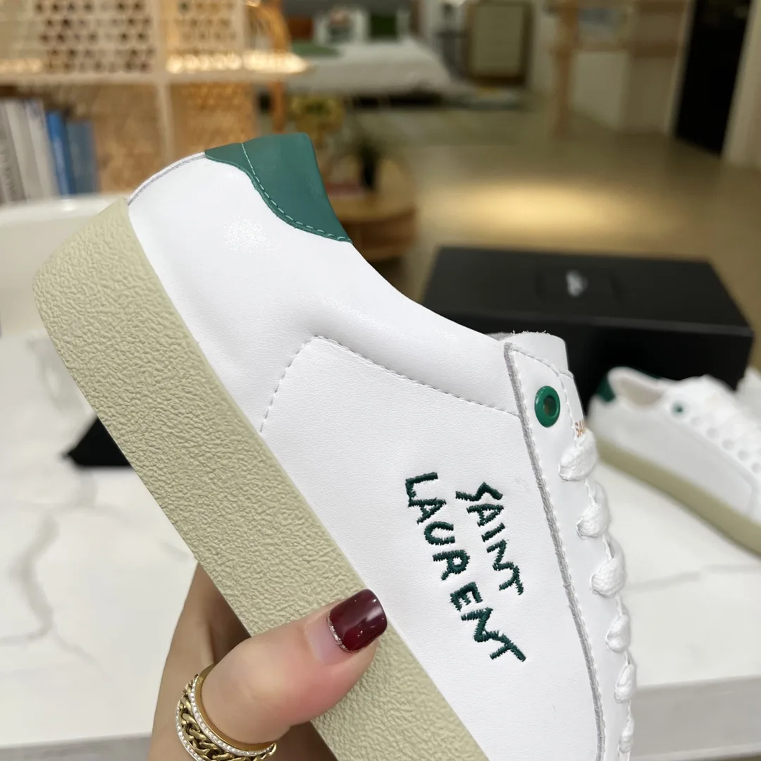 Alternative view of Saint Laurent Court Classic Sl/06 Embroidered Sneakers Green YSL