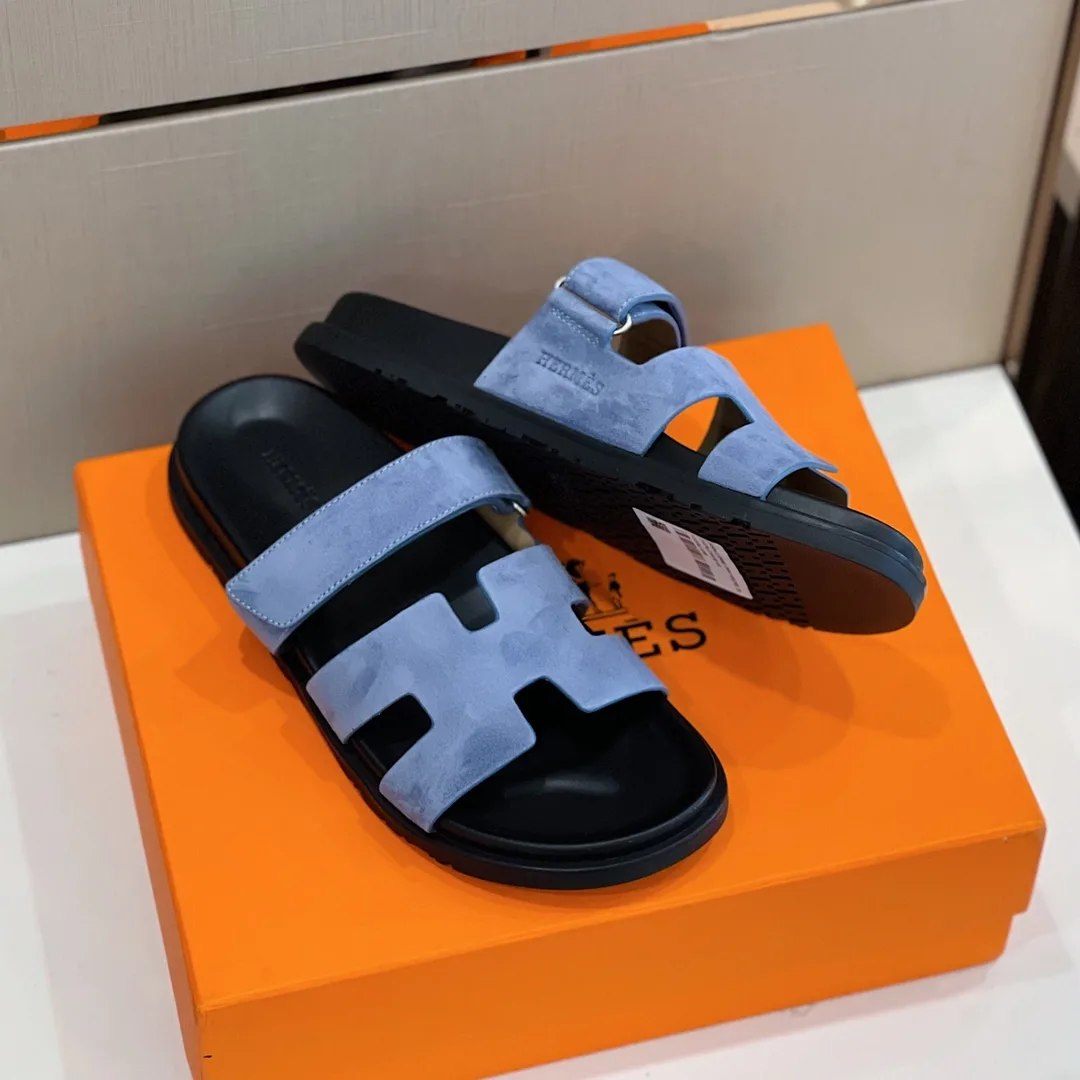 Hermes Takara Sandals Blue - Image 7