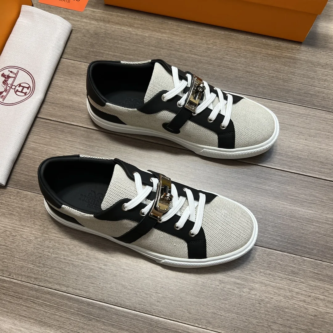 Hermes Casual Sneakers Gray And Black - Image 8