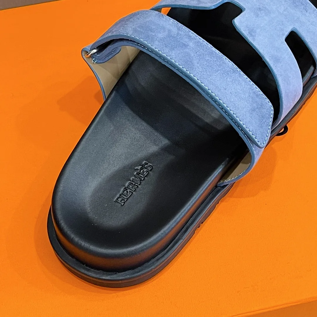 Hermes Takara Sandals Blue - Image 6