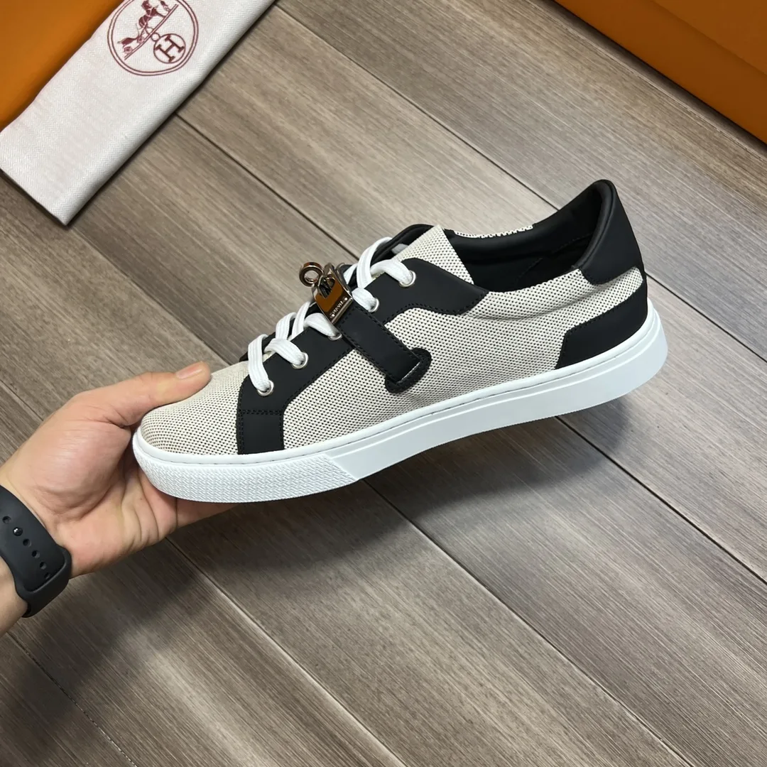 Hermes Casual Sneakers Gray And Black - Image 7