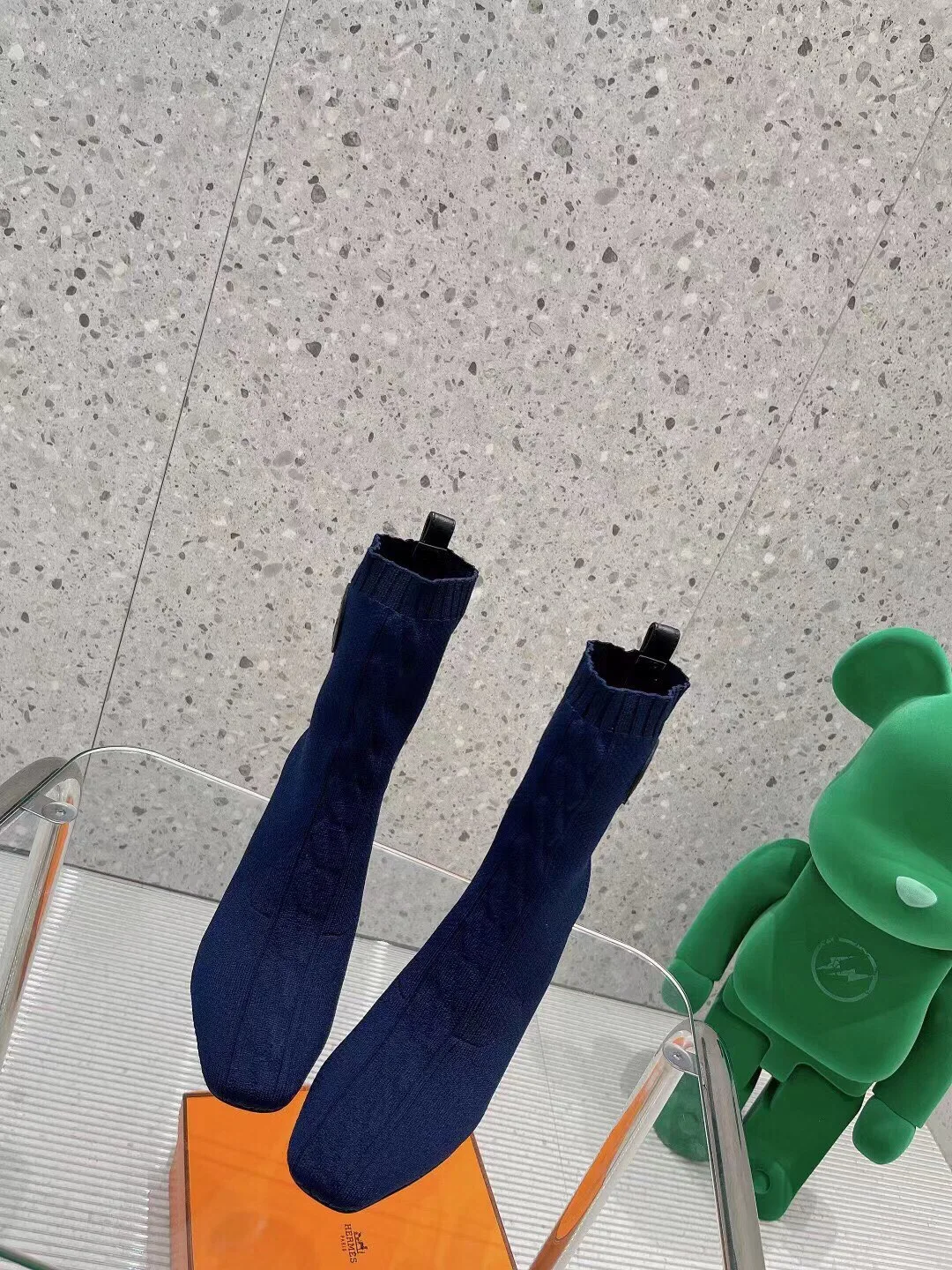 Hermes Volver 90 Ankle Boots Blue / - Image 7