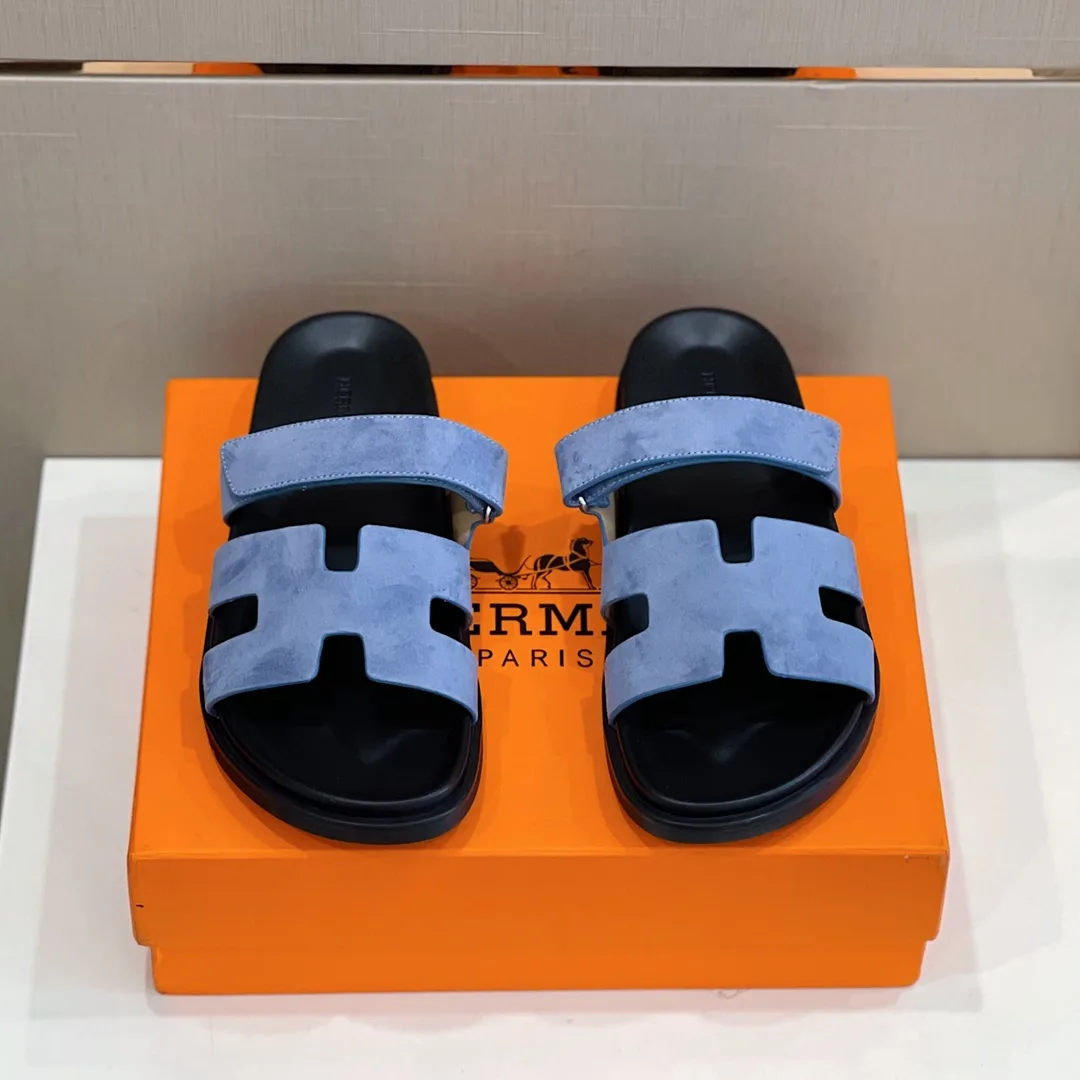Hermes Takara Sandals Blue - Image 5
