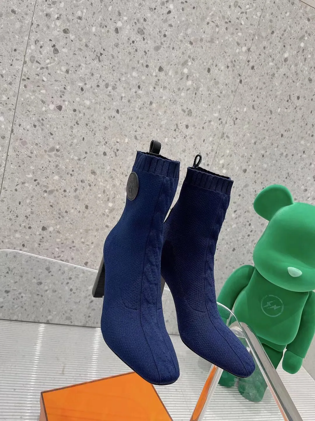 Hermes Volver 90 Ankle Boots Blue / - Image 6