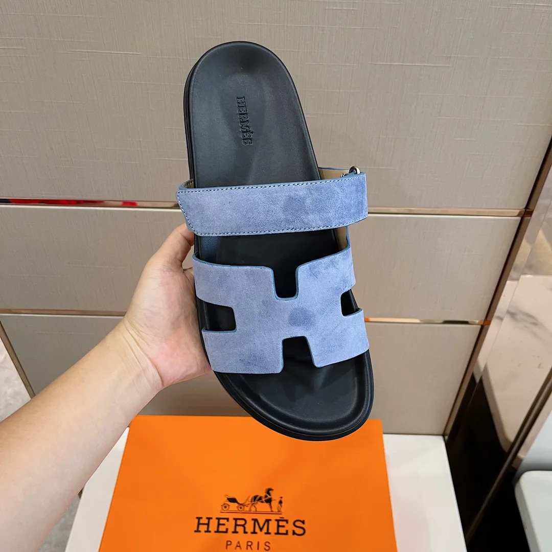 Hermes Takara Sandals Blue - Image 4