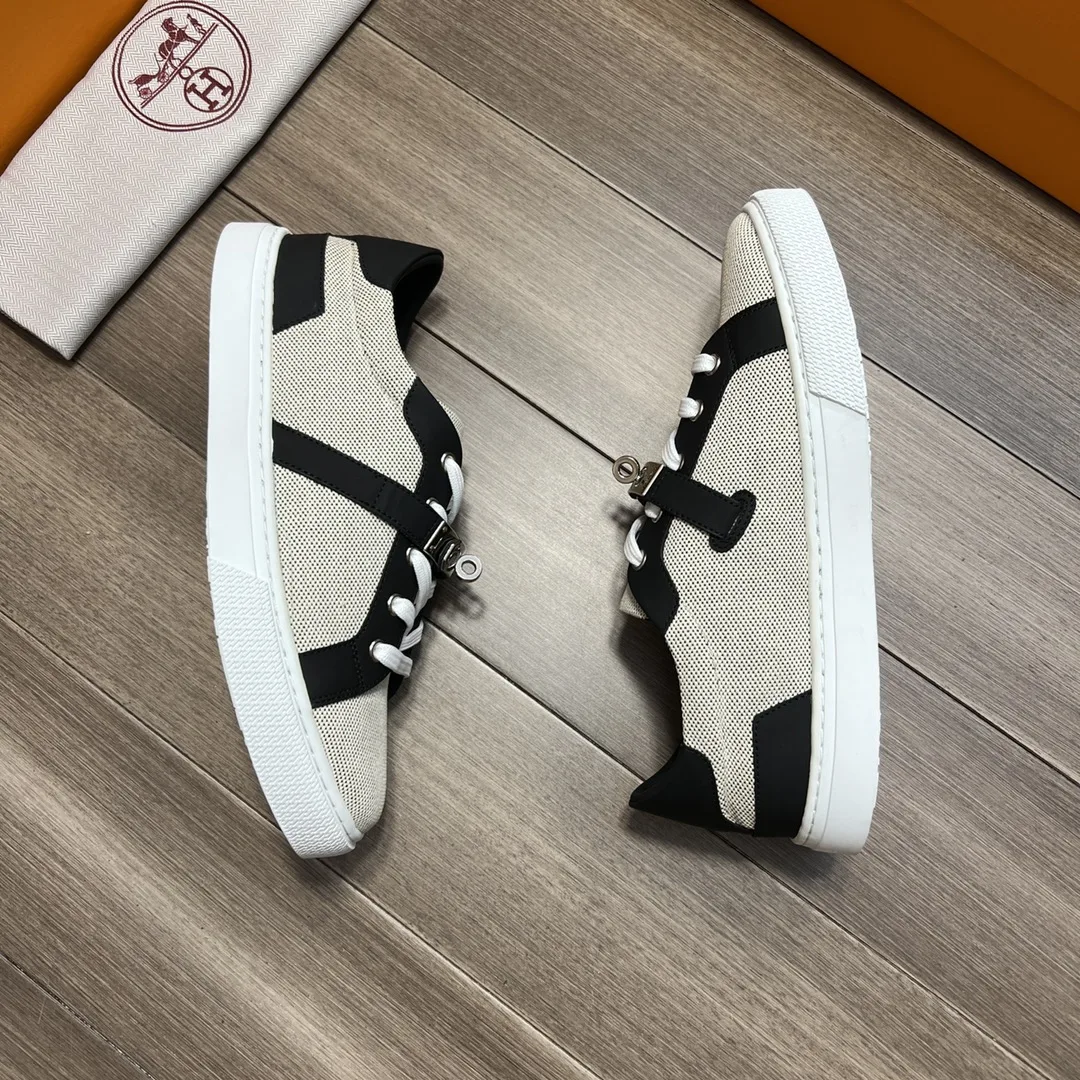 Hermes Casual Sneakers Gray And Black - Image 5