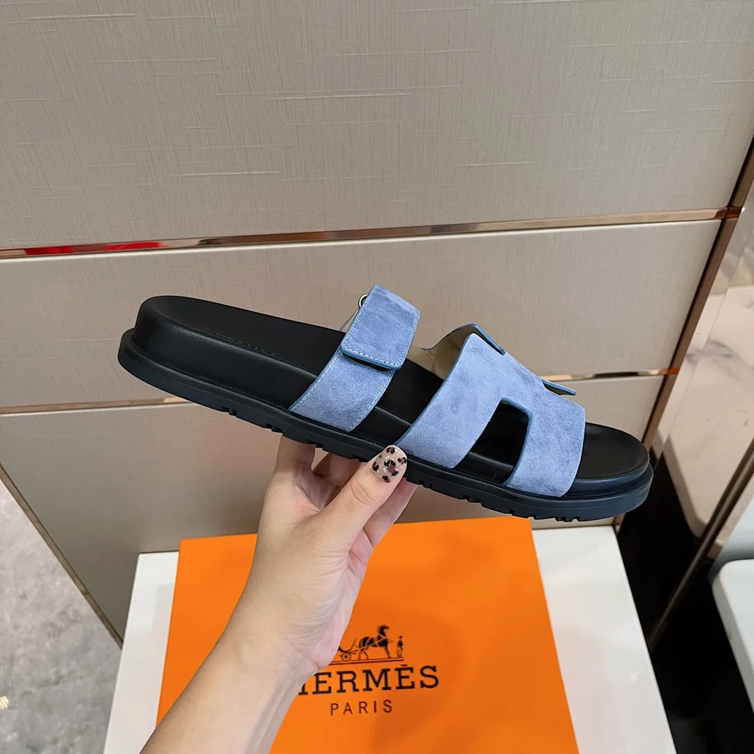 Hermes Takara Sandals Blue - Image 3