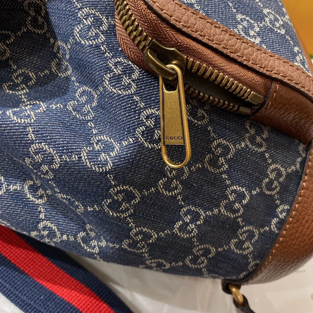 Gucci Backpack With Interlocking G Backpacks / Blue Gold Hardware - Image 5