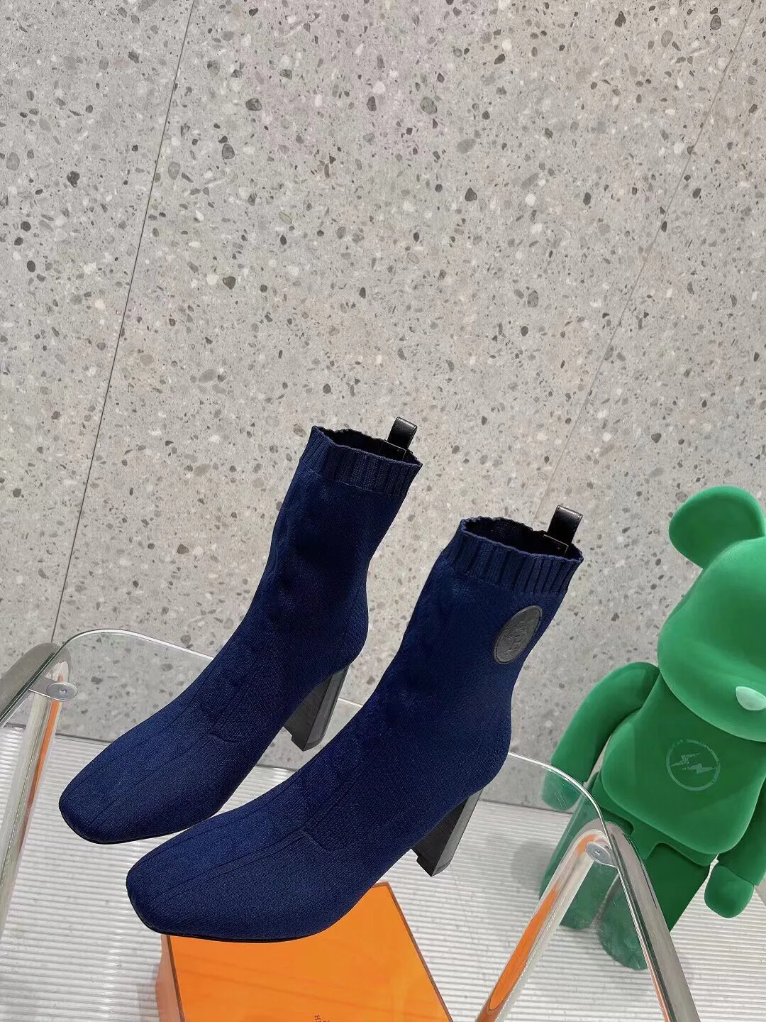 Hermes Volver 90 Ankle Boots Blue / - Image 3