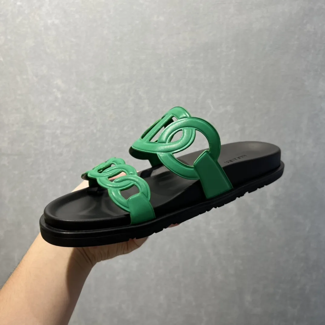 Hermes Extra Sandals Green - Image 4