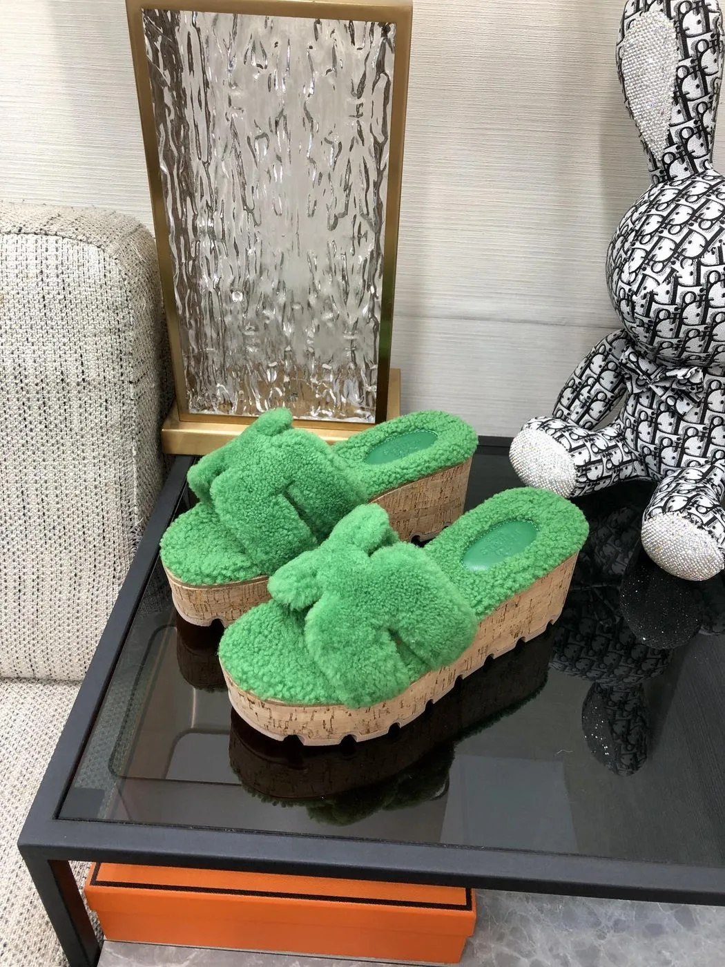 Hermes Figari Sandal Green