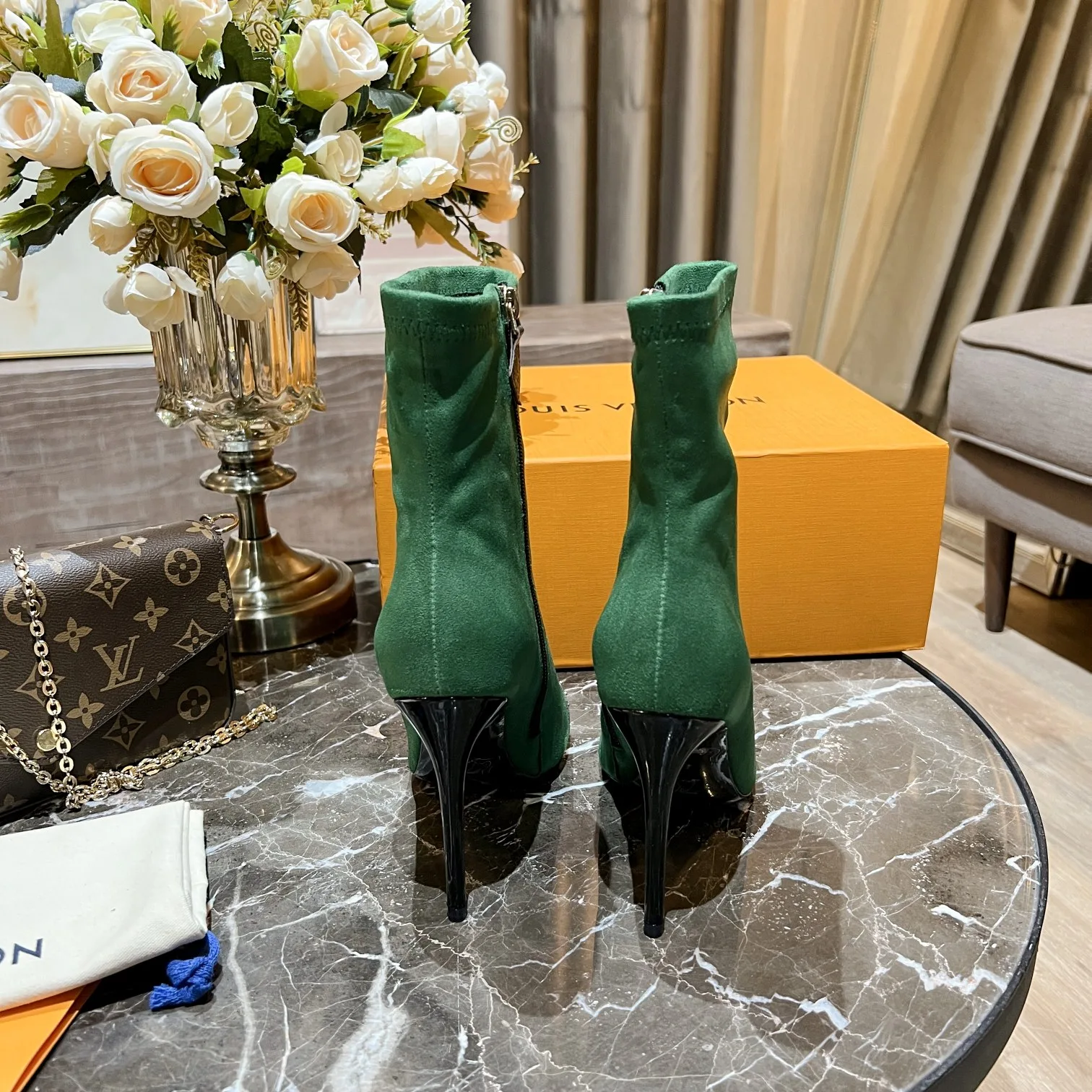 Alternative view of Louis Vuitton Women’s Cherie Ankle Boots Green Women
