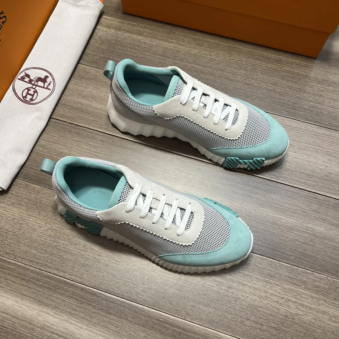 Hermes Bouncing Sneakers Turquoise - Image 4