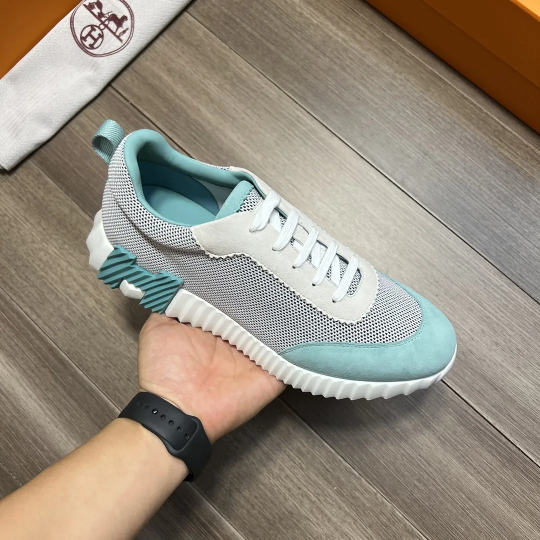 Hermes Bouncing Sneakers Turquoise - Image 5