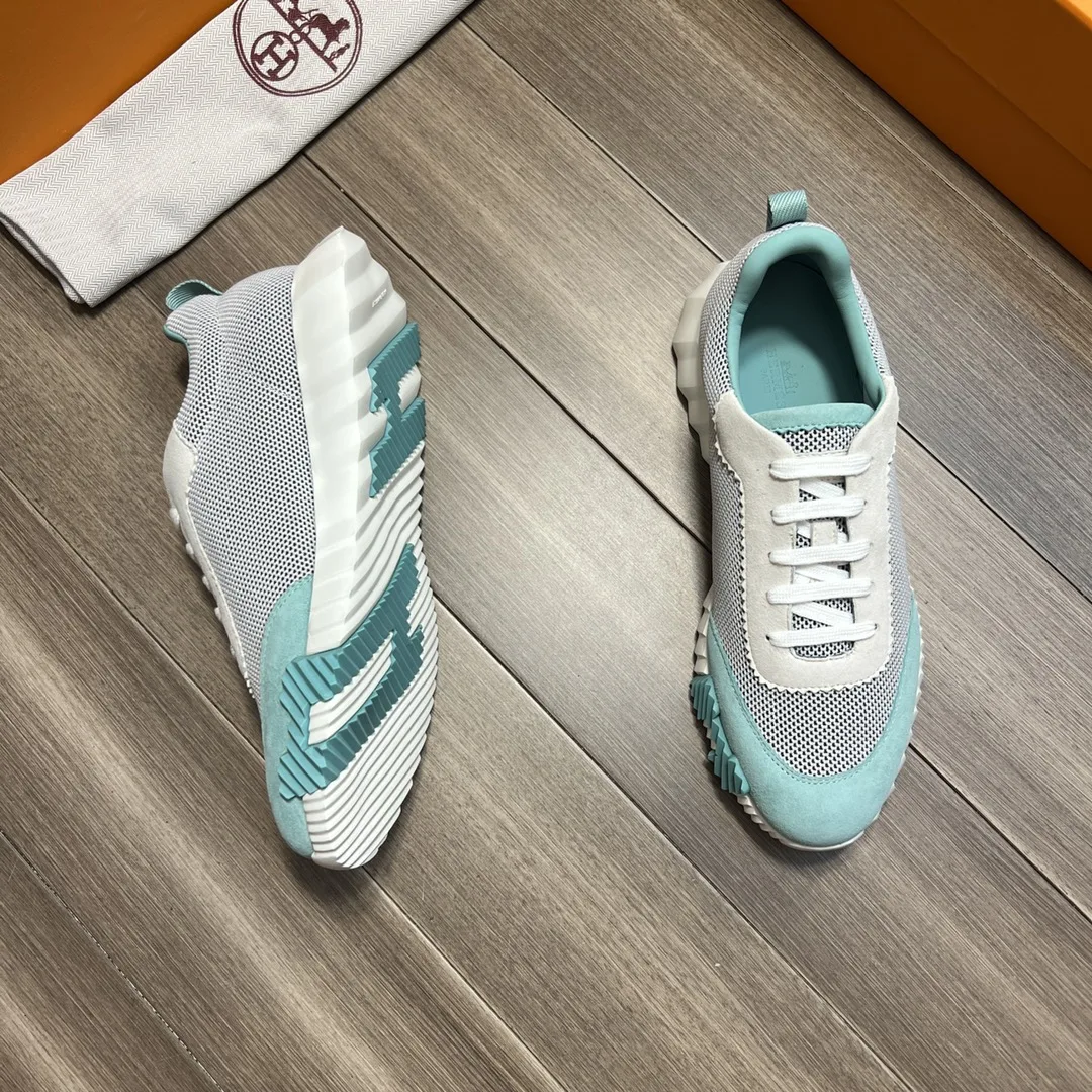 Hermes Bouncing Sneakers Turquoise - Image 8