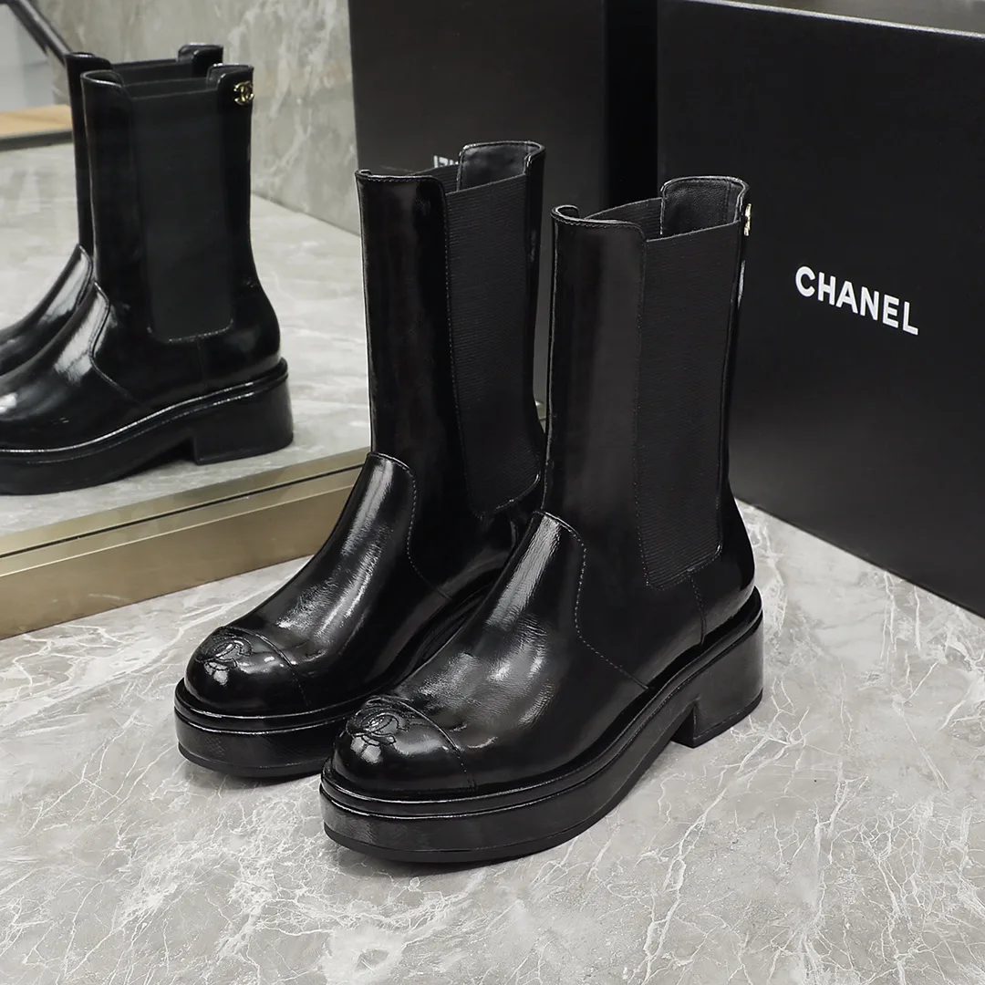 Chanel Ankle Boots Bright Black / - Image 9