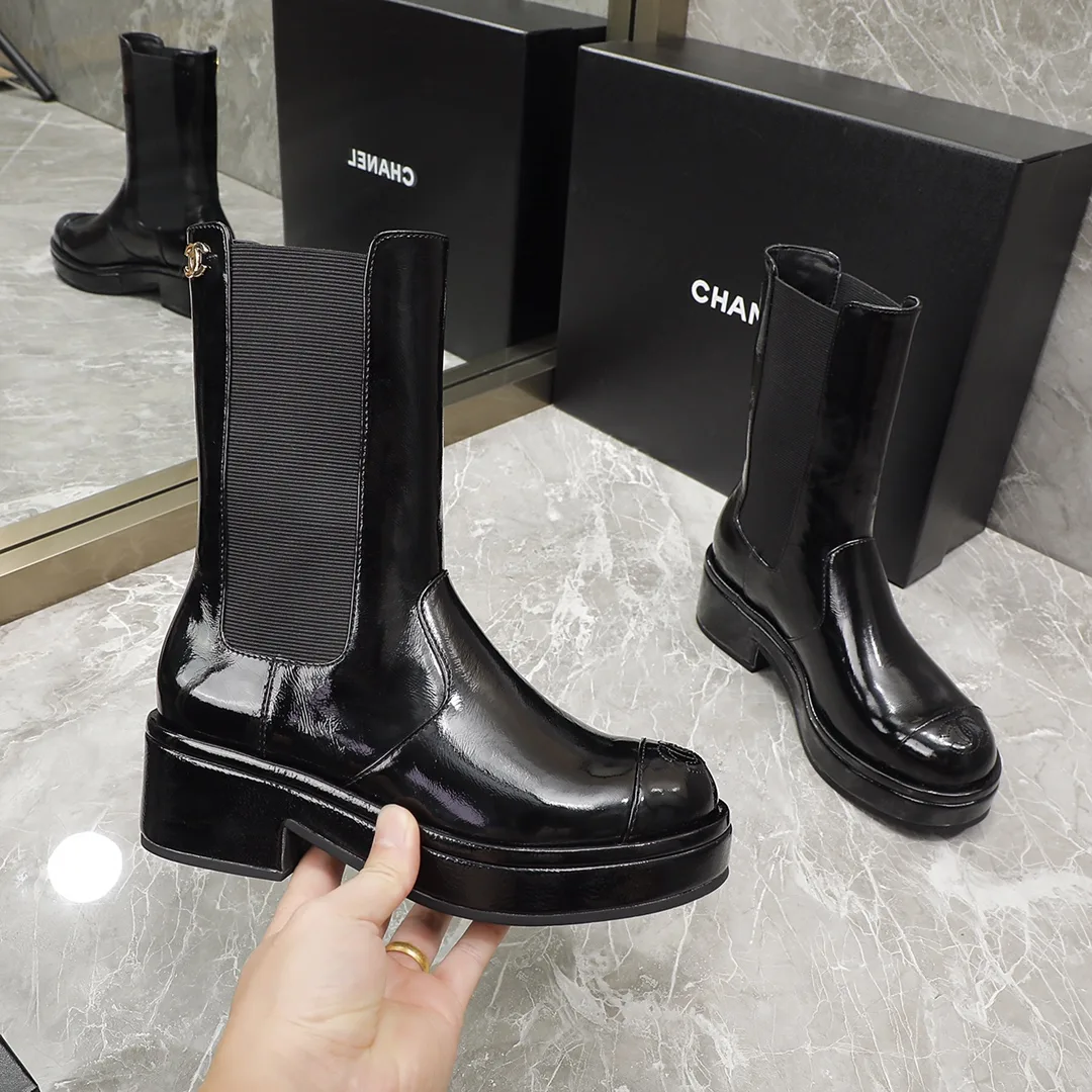Chanel Ankle Boots Bright Black / - Image 7