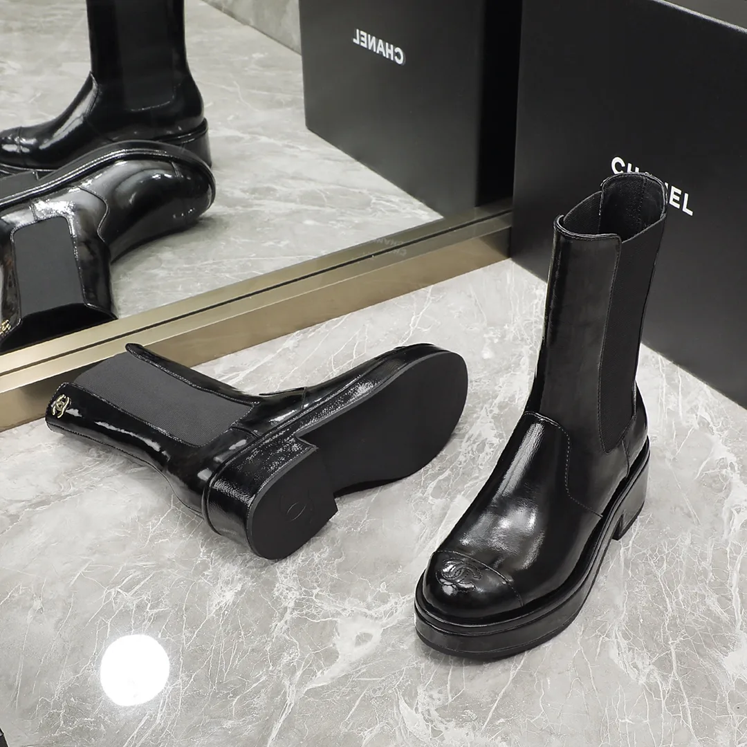 Chanel Ankle Boots Bright Black / - Image 6