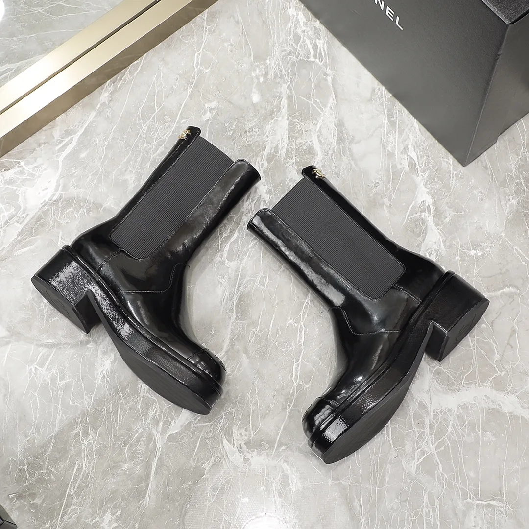 Chanel Ankle Boots Bright Black / - Image 4