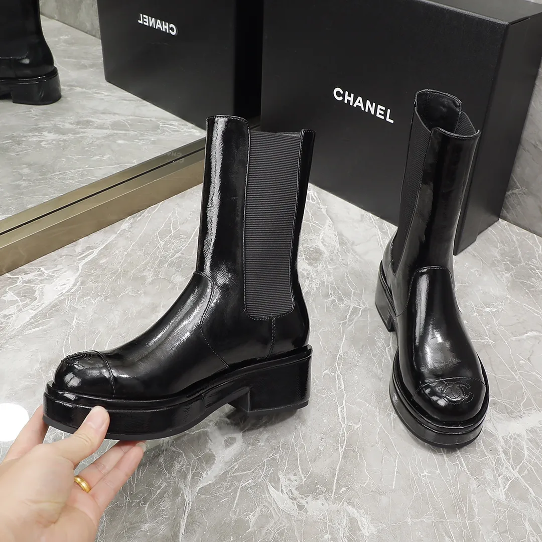 Chanel Ankle Boots Bright Black / - Image 3