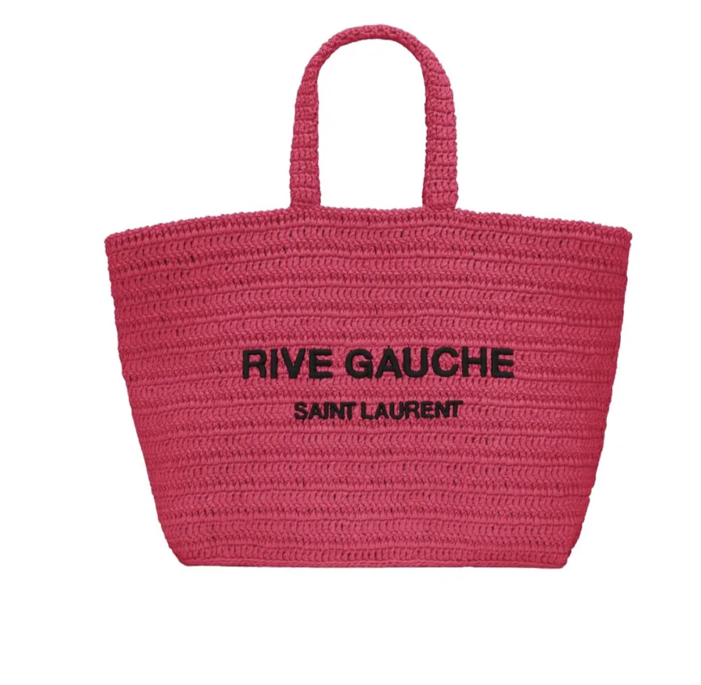 Rive Gauche Supple In Raffia Crochet Pink - 15 Inches/ - Image 4