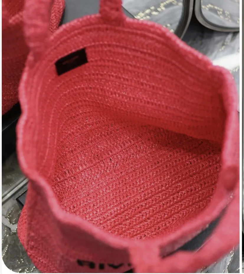 Rive Gauche Supple In Raffia Crochet Pink - 15 Inches/ - Image 3