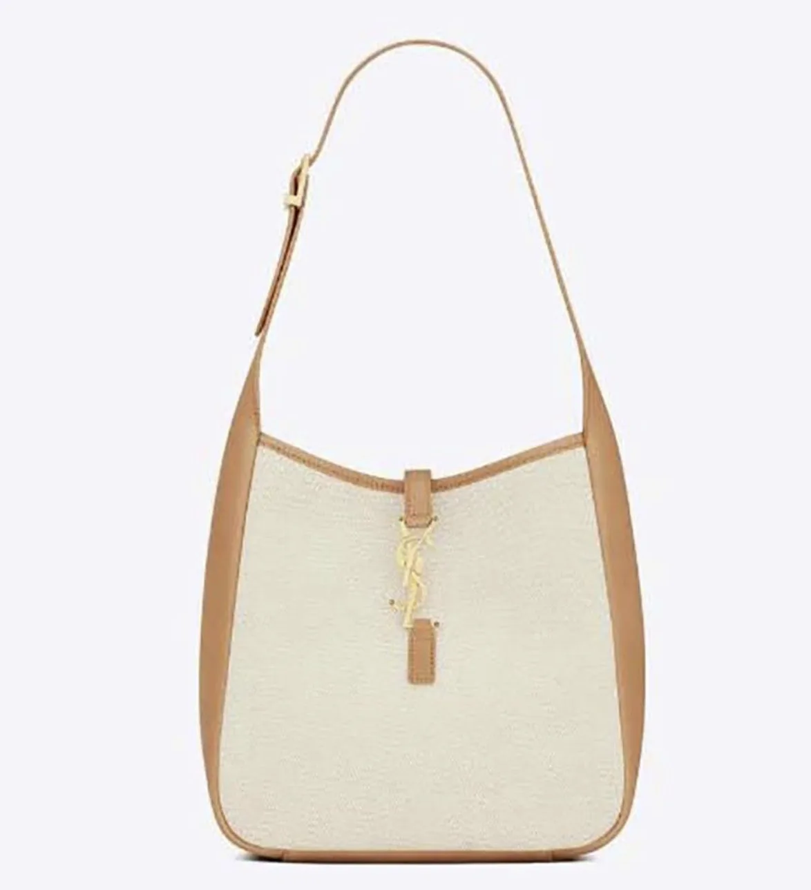 Small Le 5 À 7 Supple In Canvas And Smooth Leather 9 Inches/ - Image 5