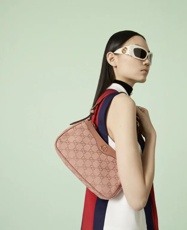 Alternative view of Gucci Ophidia Small Shoulder Bag / Pink Rose Gold Hardware