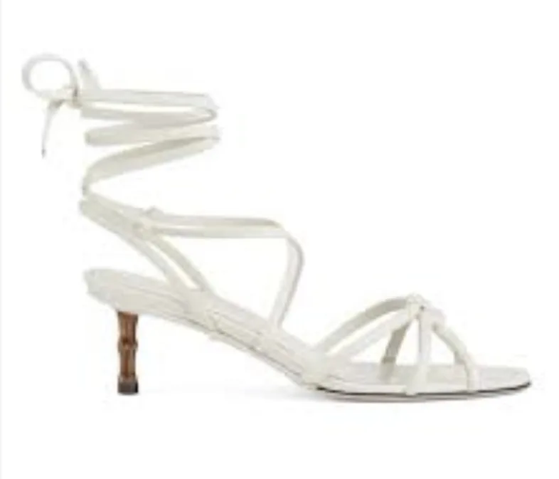 Strappy Sandal With Bamboo White - Image 6