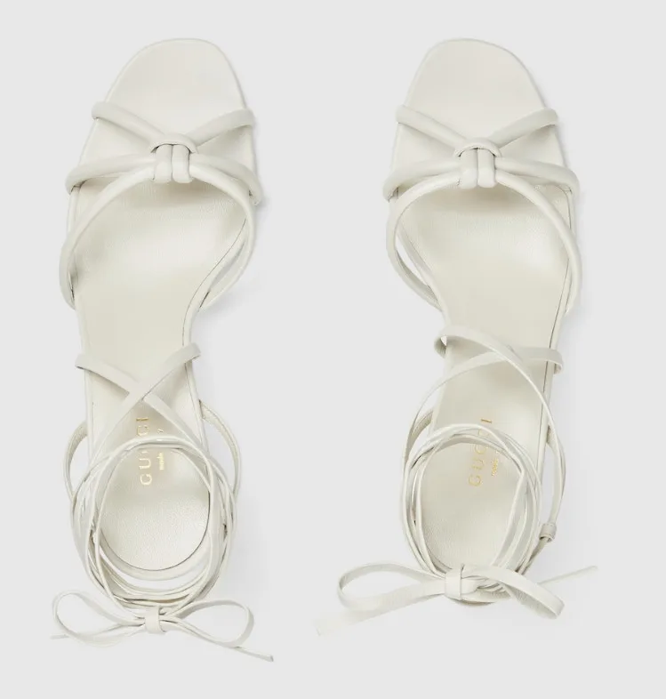 Strappy Sandal With Bamboo White - Image 4