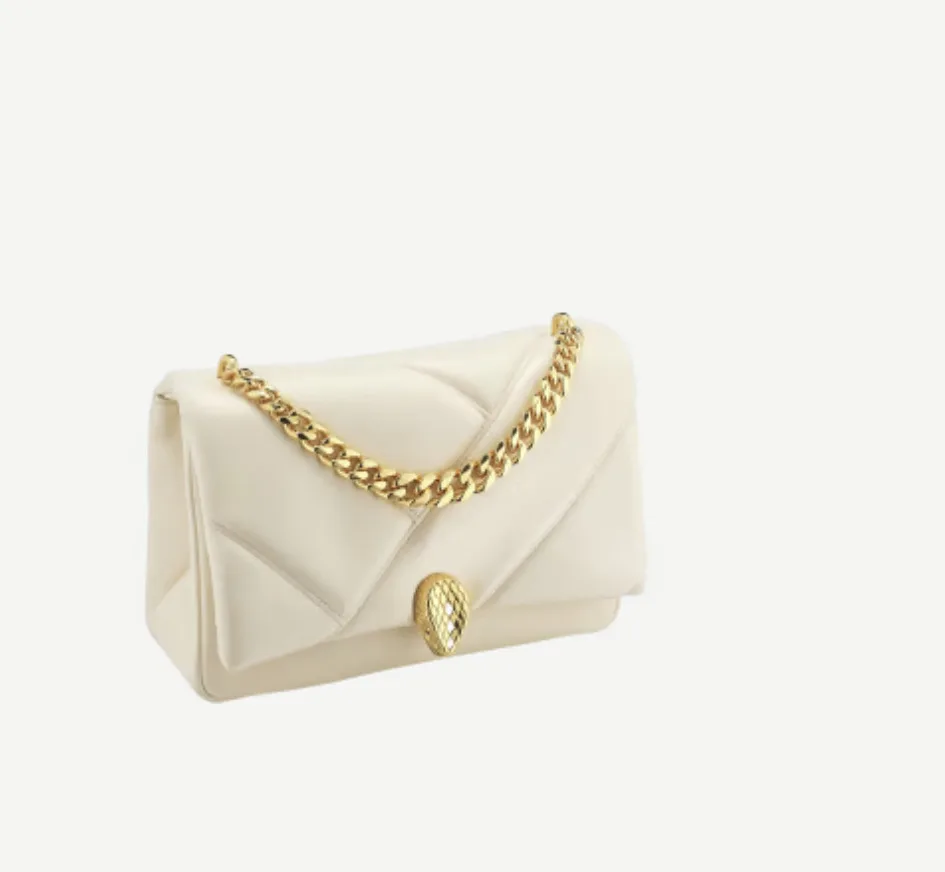 Bvlgari Serpenti Cabochon Crossbody Ivory Bag - 8.5 Inches/ - Image 5