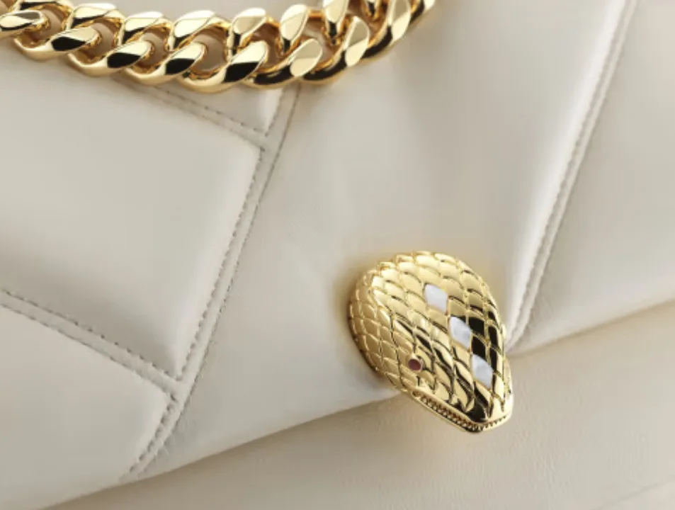 Alternative view of Bvlgari Serpenti Cabochon Crossbody Ivory Bag - 8.5 Inches/
