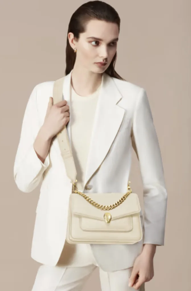 Bvlgari Serpenti Forever Crossbody Ivory Bag - 9.8 Inches/ - Image 6